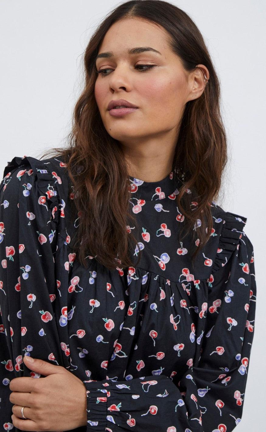 VILA Kjole - Cherry - Navy