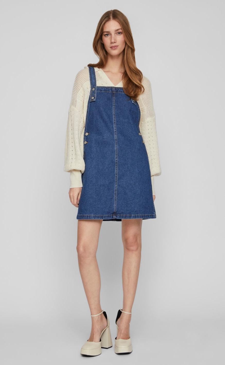 VILA Kjole - Elys - Medium Blue