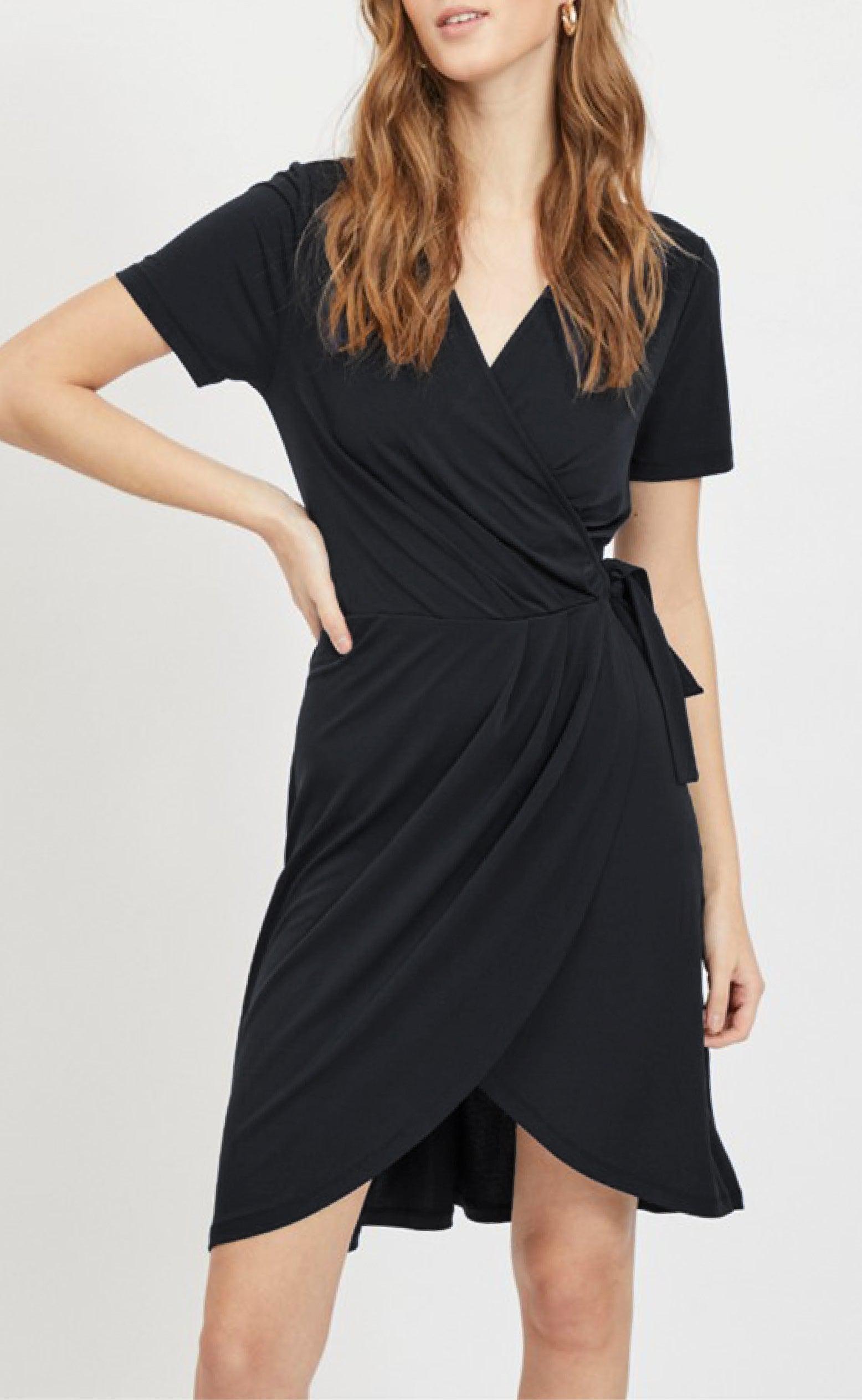 VILA Kjole - Nayeli Knee Wrap - Black