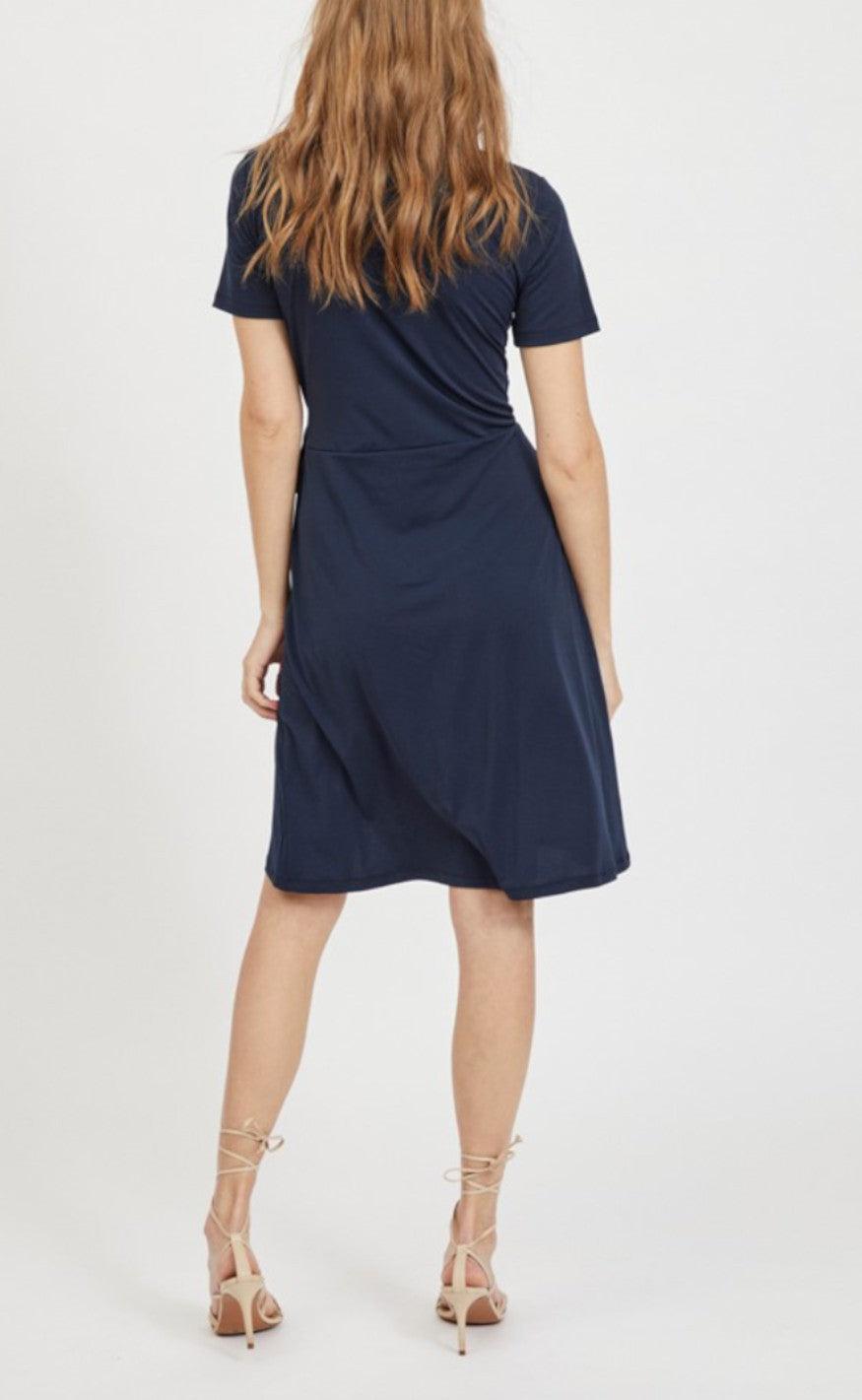 VILA Kjole - Nayeli Knee Wrap - Navy