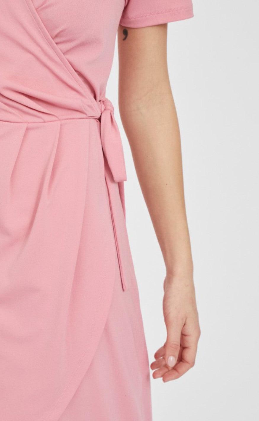 VILA Kjole - Nayeli Knee Wrap - Wild Rose