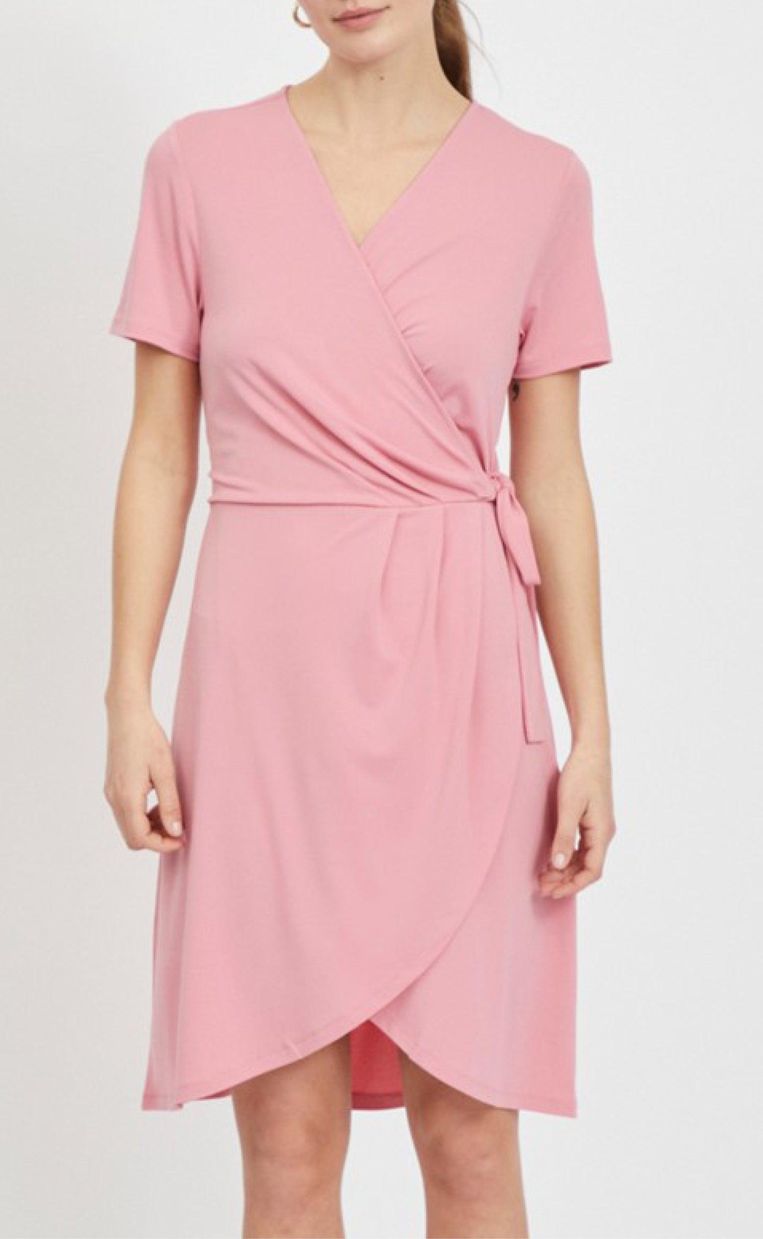 VILA Kjole - Nayeli Knee Wrap - Wild Rose