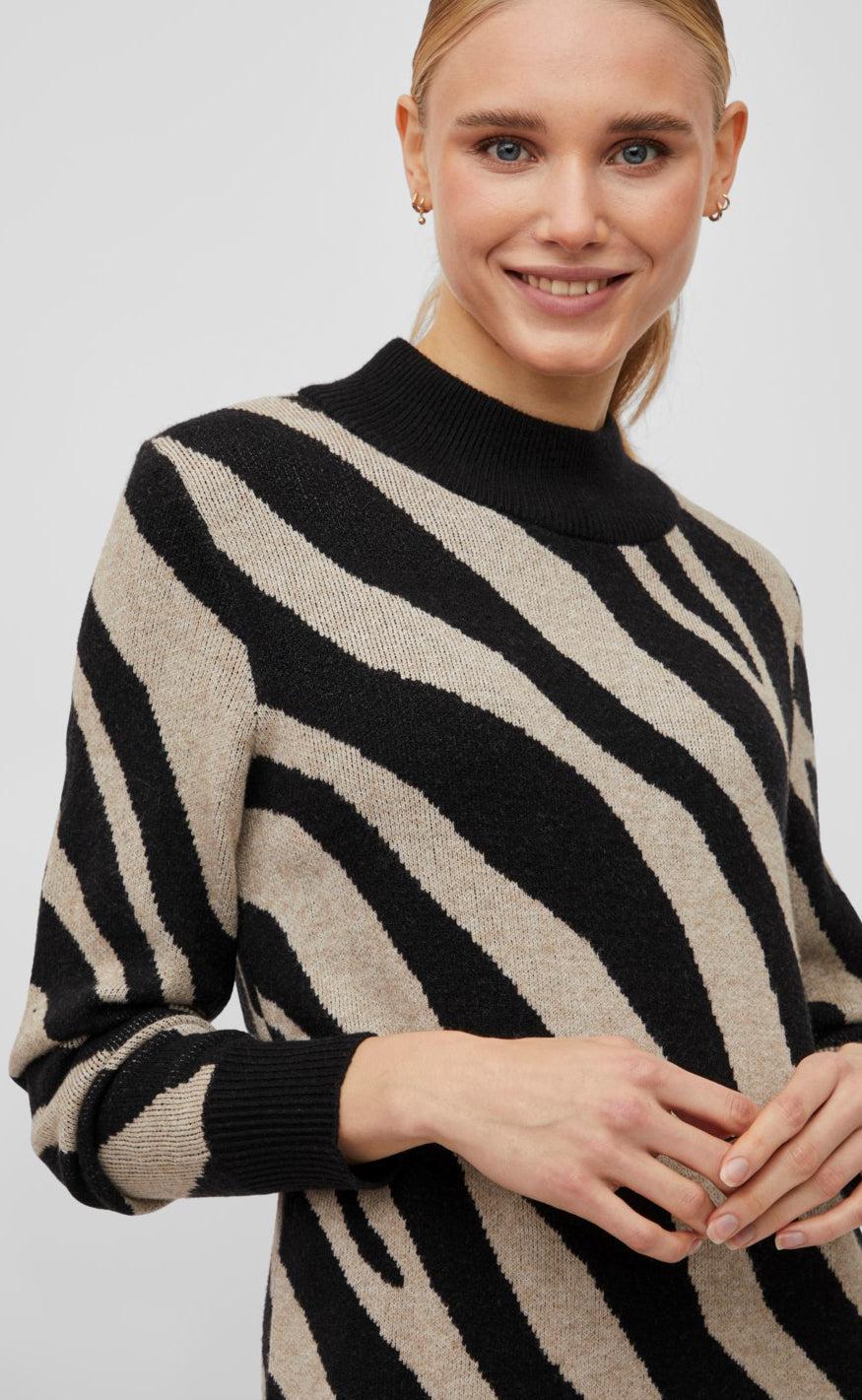 VILA Kjole - Ril - Black/Sesame Melange