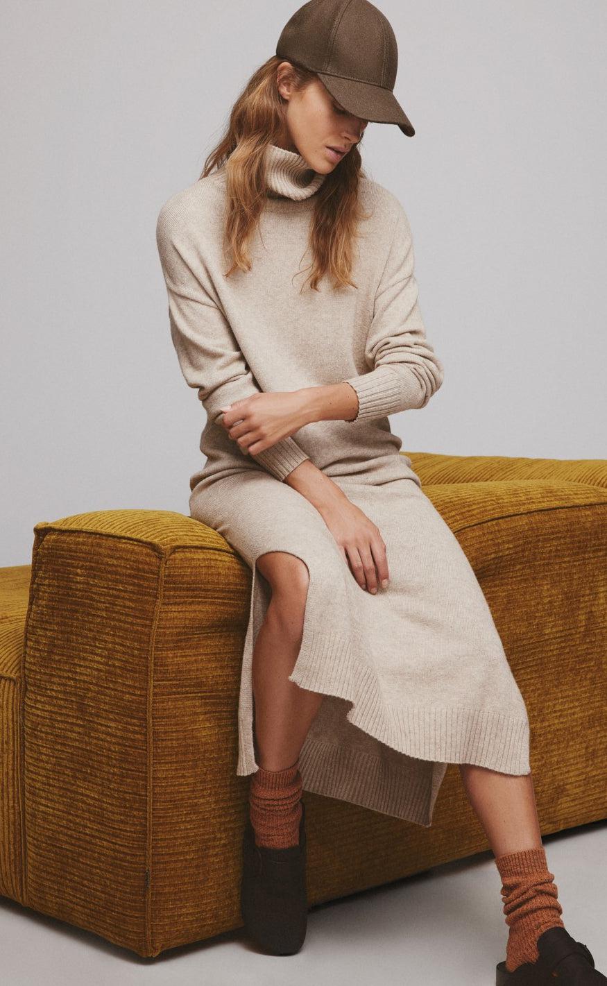 VILA Kjole Rollneck - Ril - Natural Melange
