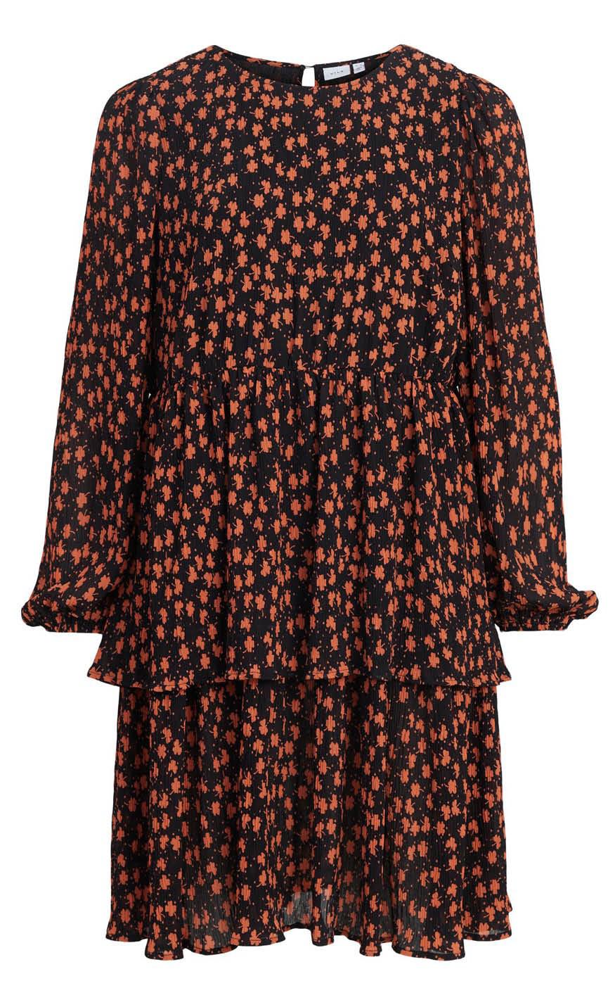 VILA Kjole - Suppa - Black/Orange