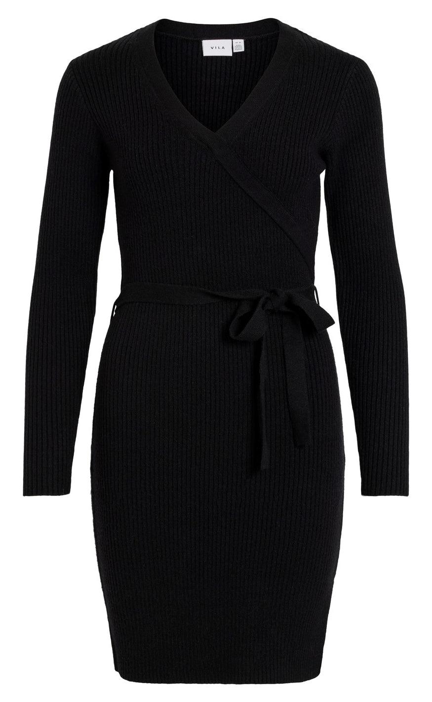 VILA Kjole Wrap - Ril - Black