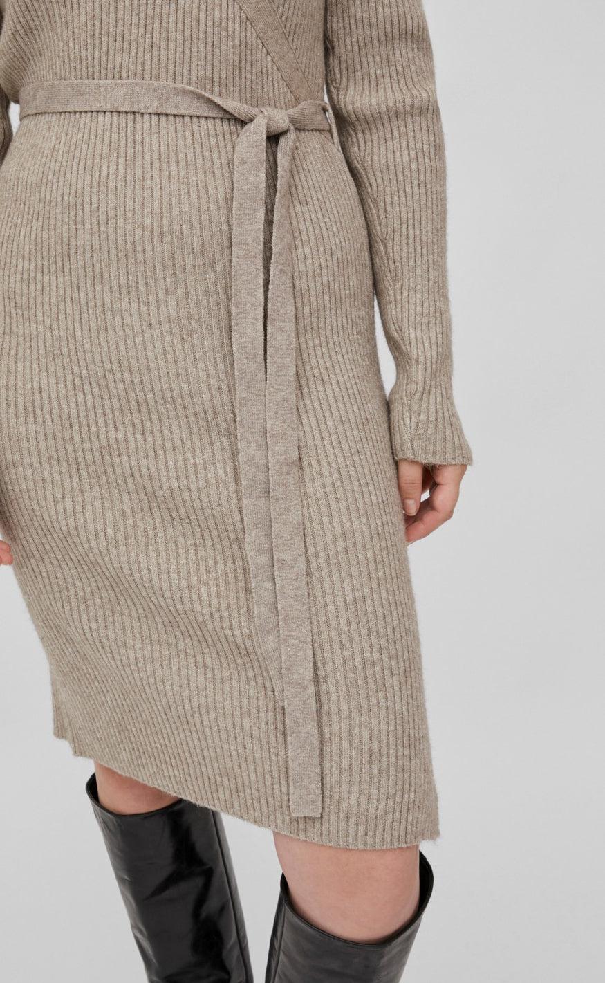 VILA Kjole Wrap - Ril - Fungi