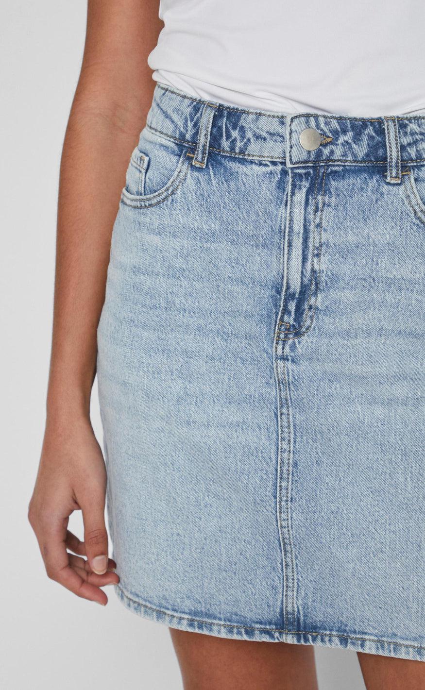 VILA Nederdel - Kaja - Light Blue Denim