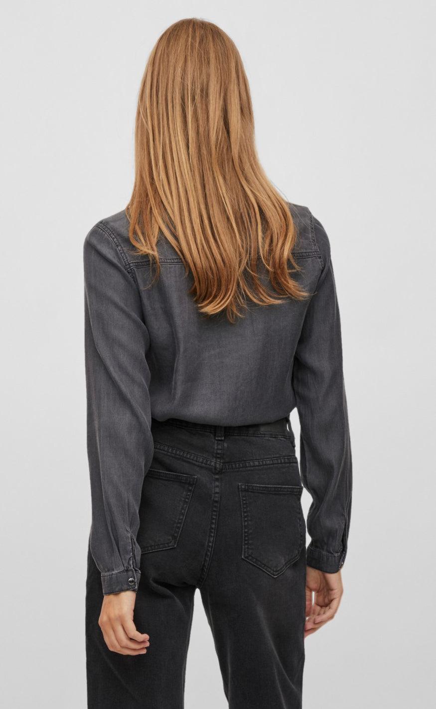 VILA Skjorte - Bista Denim - Black