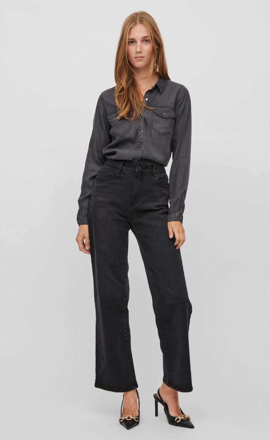VILA Skjorte - Bista Denim - Black
