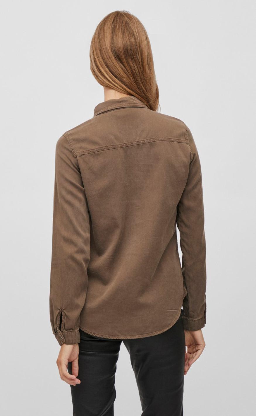 VILA Skjorte - Bista Denim - Crocodile