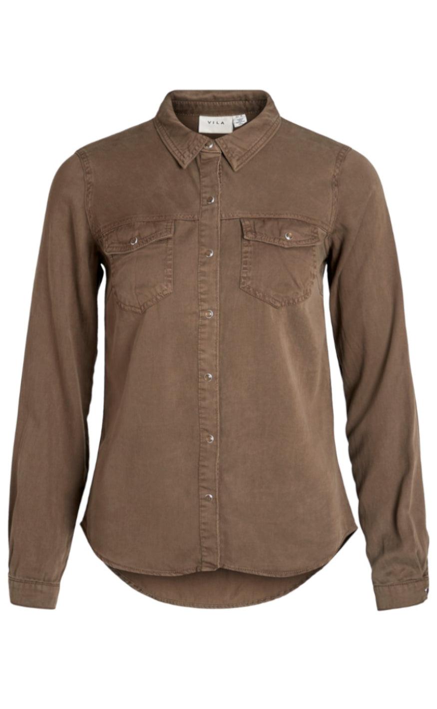 VILA Skjorte - Bista Denim - Crocodile