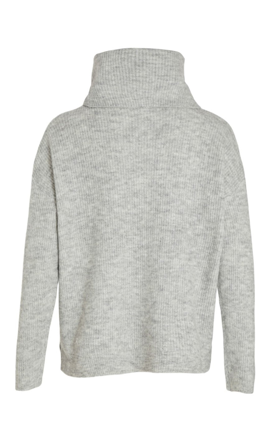 VILA Striktrøje - Cilia - Light Grey Melange