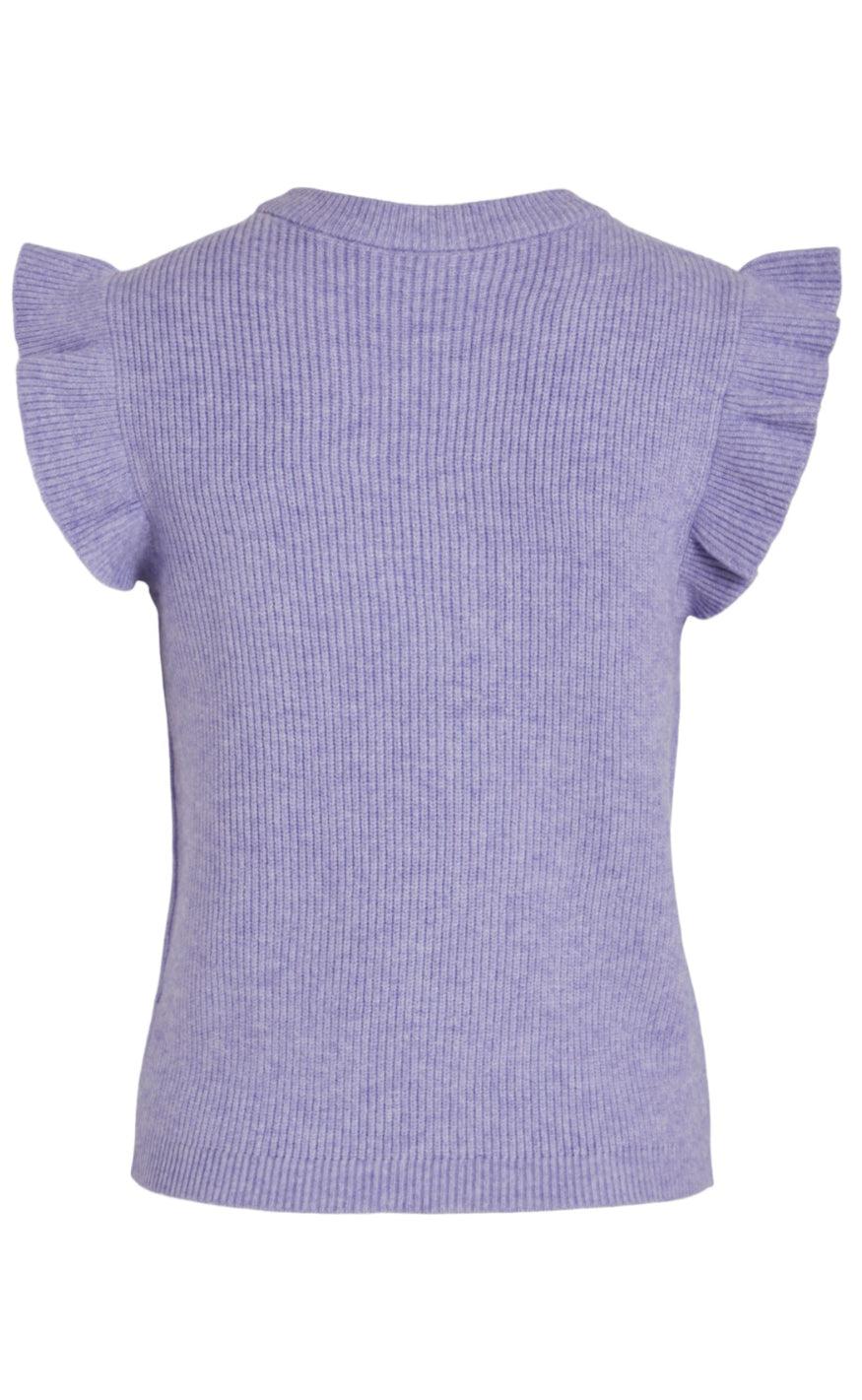 VILA Strikvest - Ril Flounce - Lavender