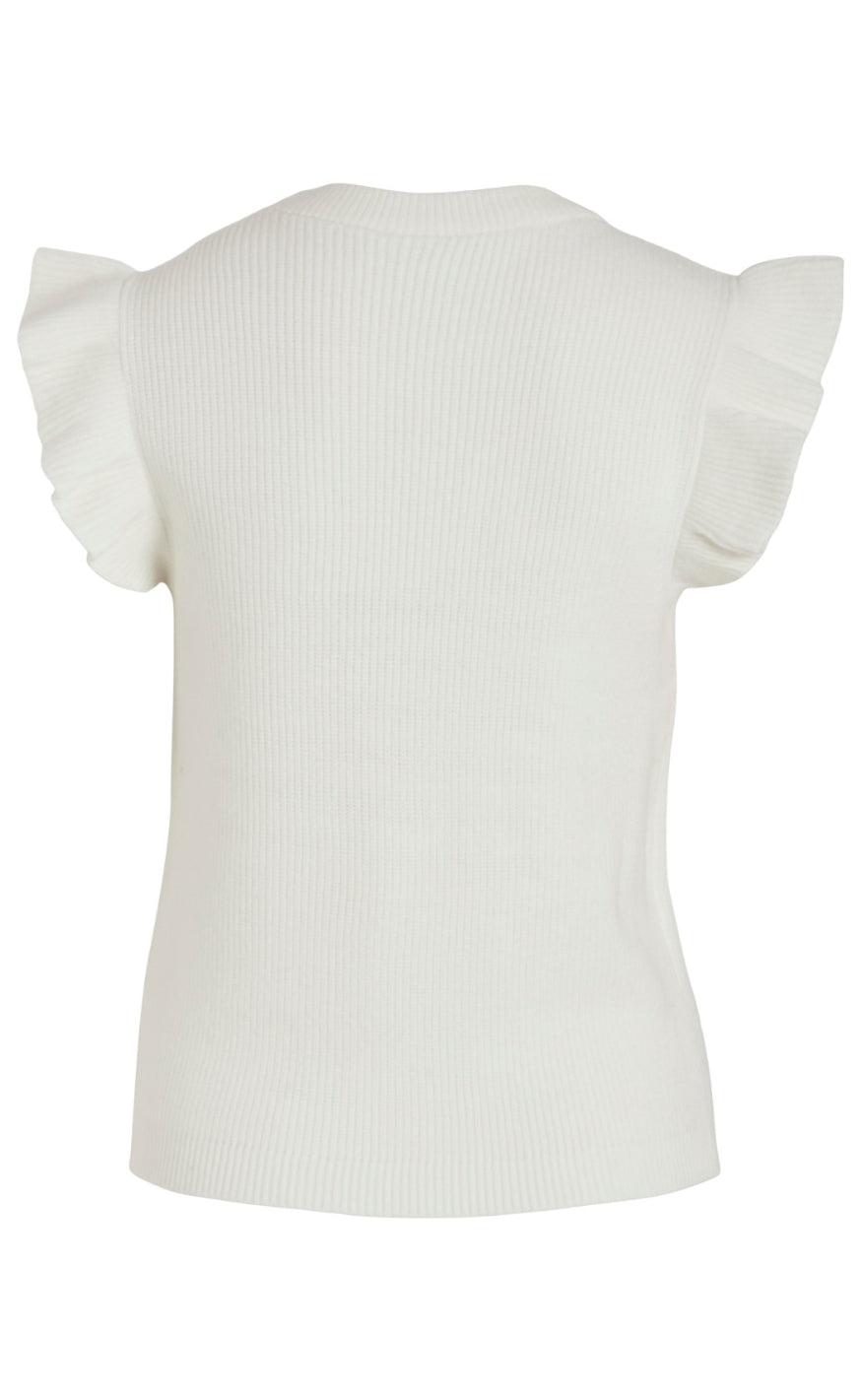 VILA Strikvest - Ril Flounce - White