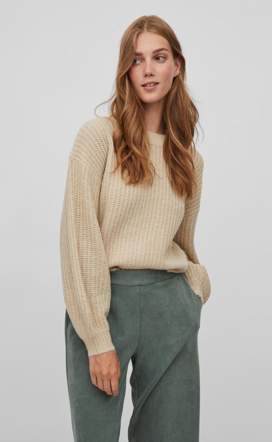 VILA Sweater - Felo - Natural Melange