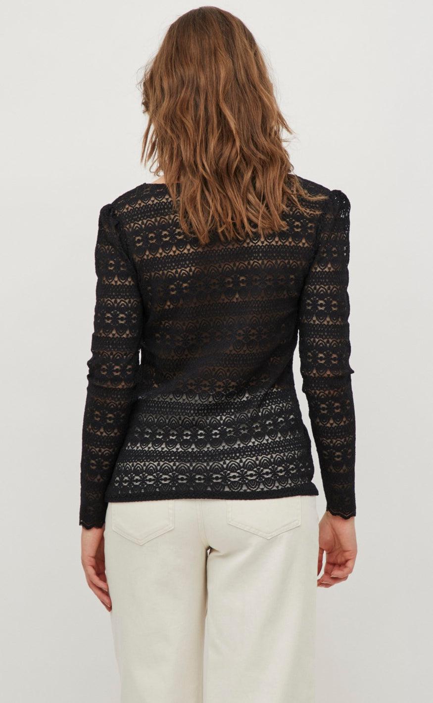 VILA Top - Chikka Lace - Black
