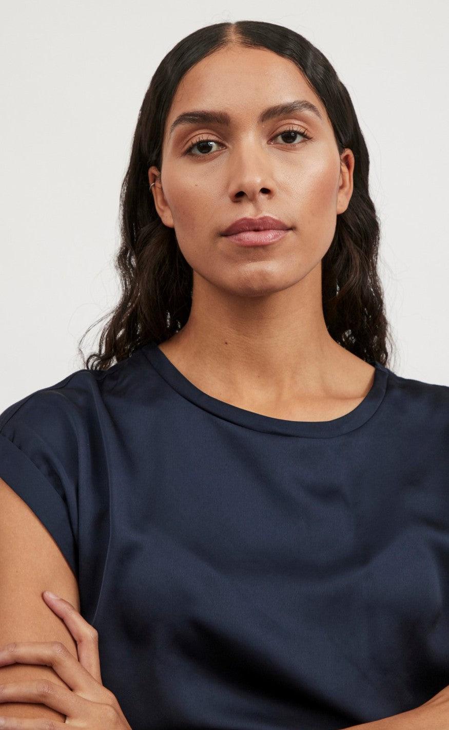 VILA Top - Ellette - Navy