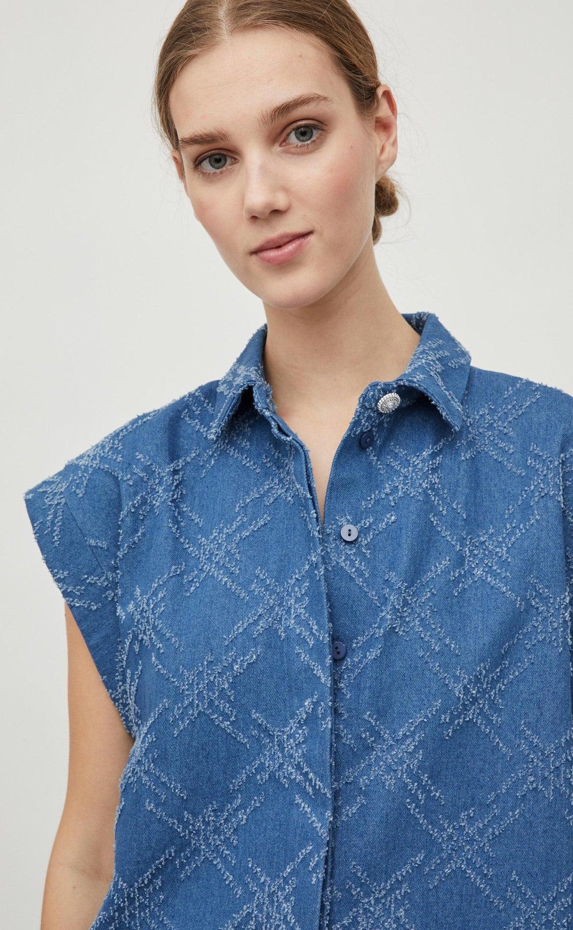 Vila Blazer Vest - Goliat - Medium Blue Denim