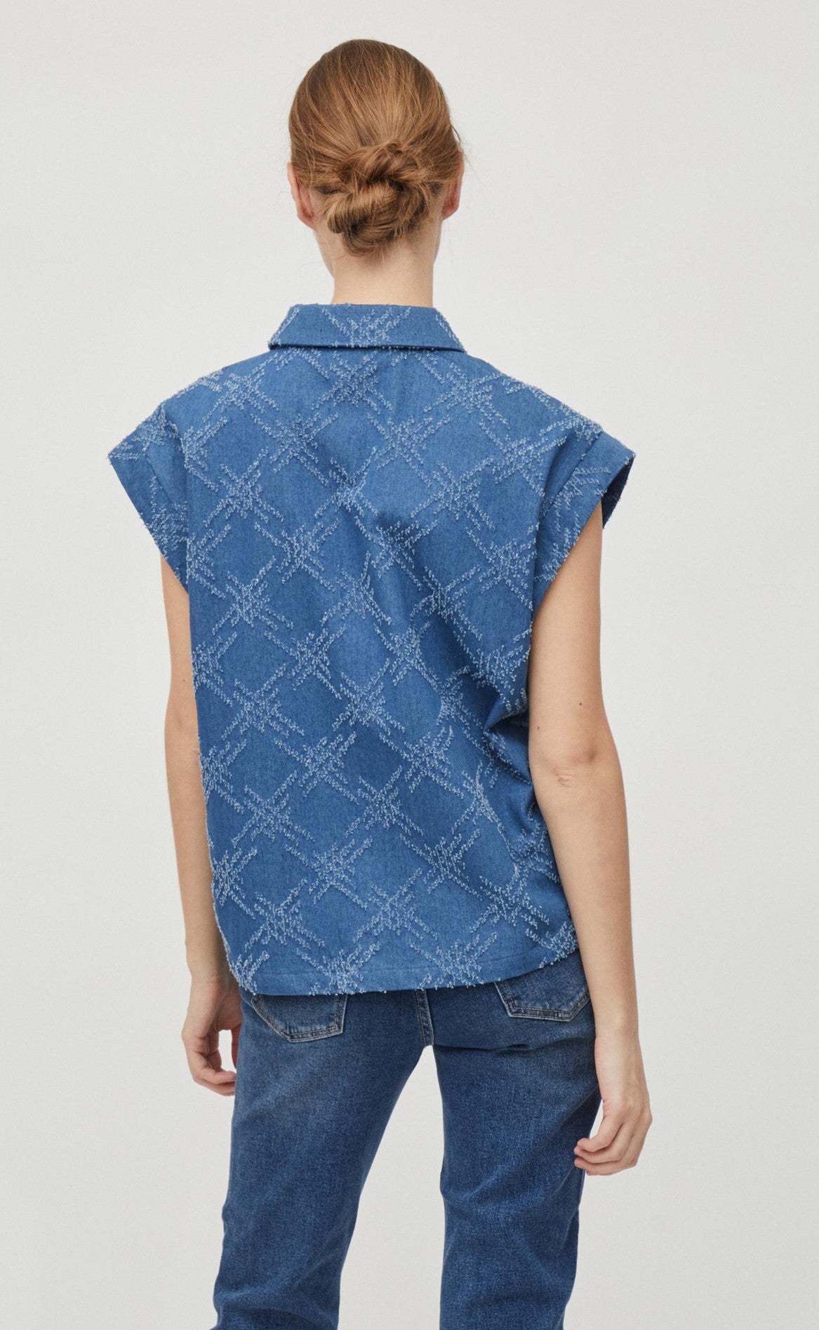 Vila Blazer Vest - Goliat - Medium Blue Denim