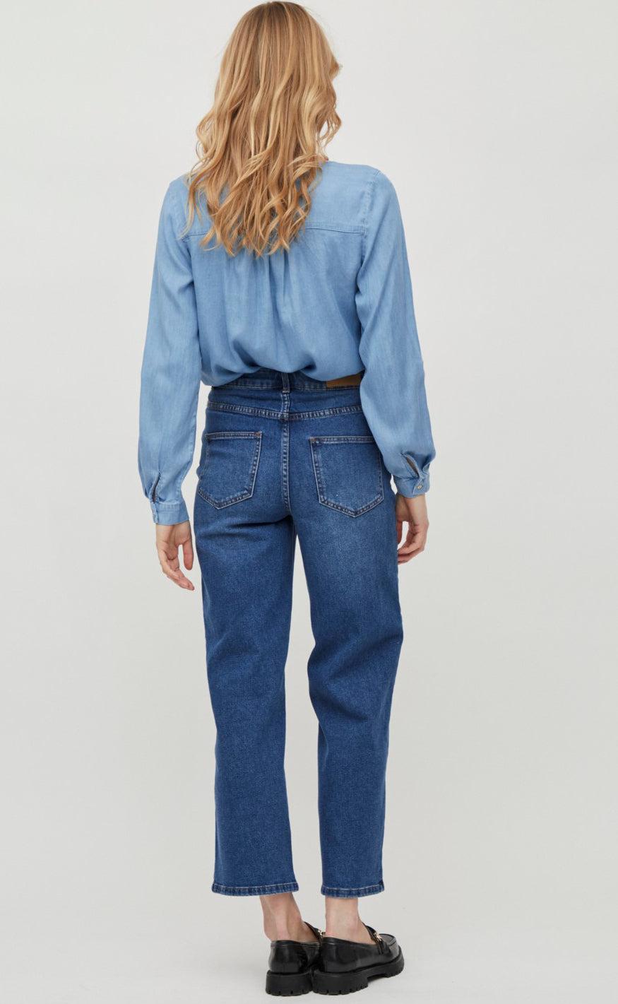 Vila Bluse - Bista - Medium Blue Denim