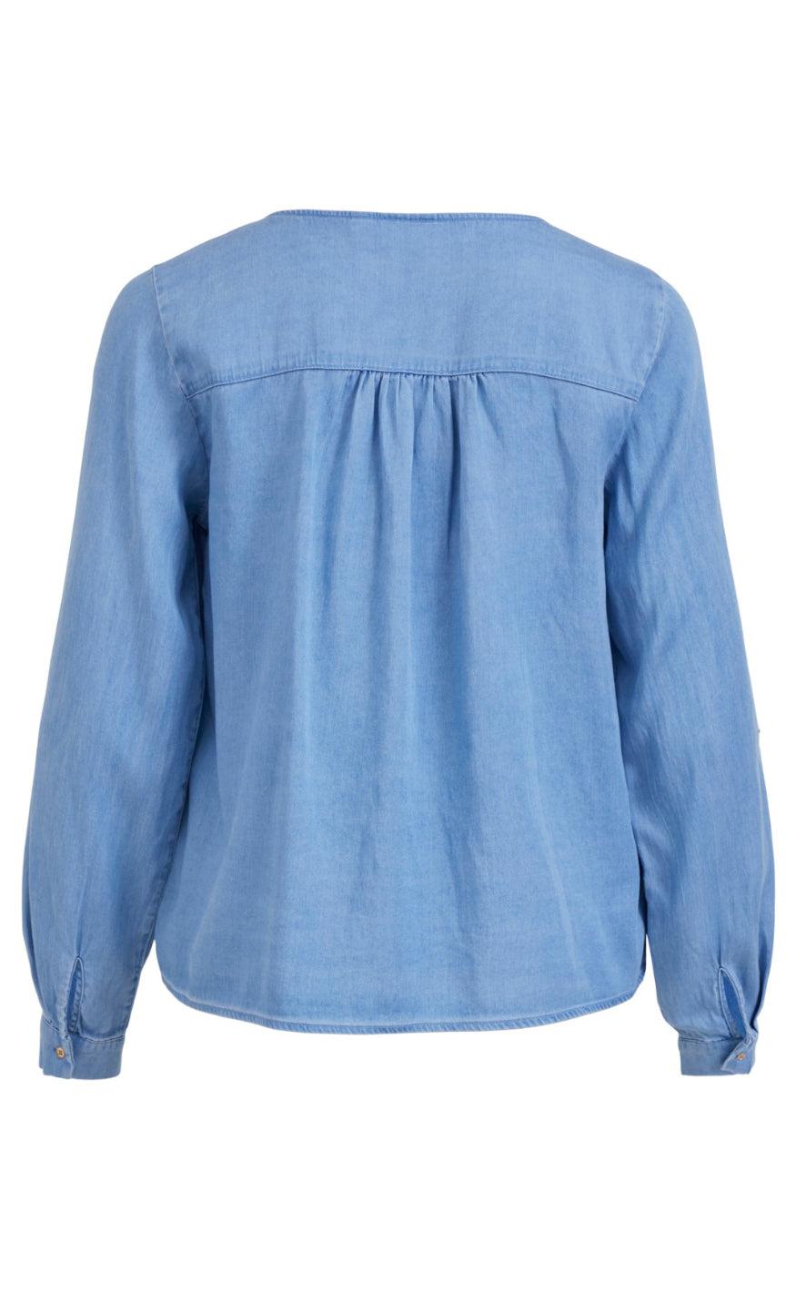 Vila Bluse - Bista - Medium Blue Denim