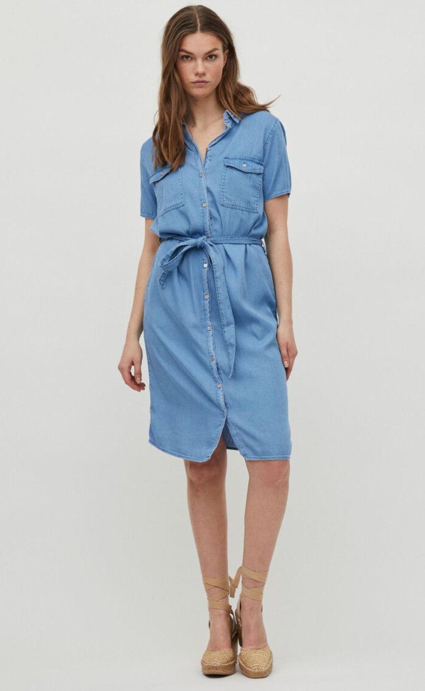 Vila Kjole - Bista - Medium Blue Denim