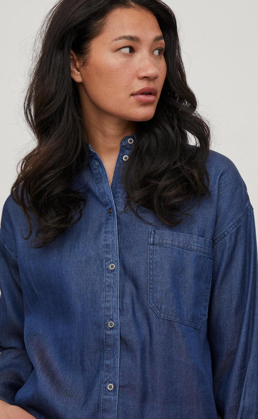 Vila Skjorte - Bista - Dark Blue Denim