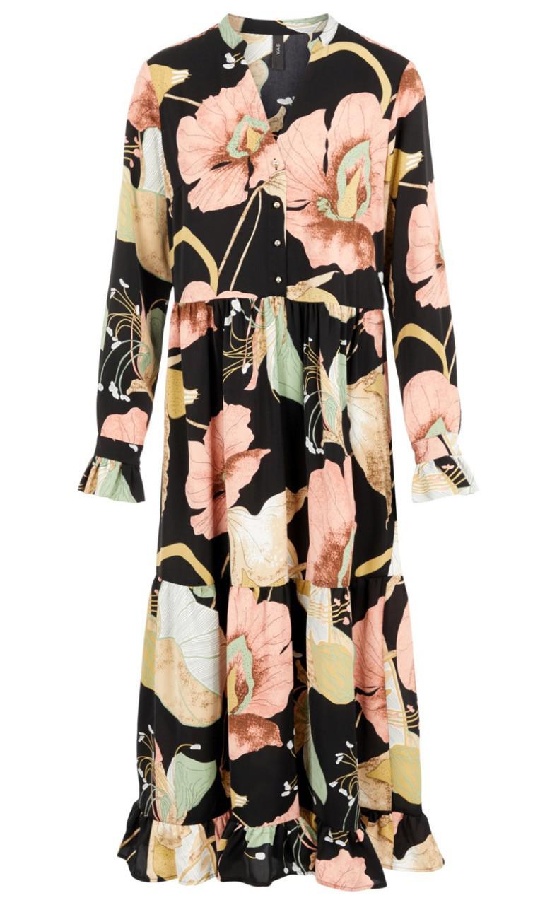 YAS BLOOMI ANKLE DRESS BLACK