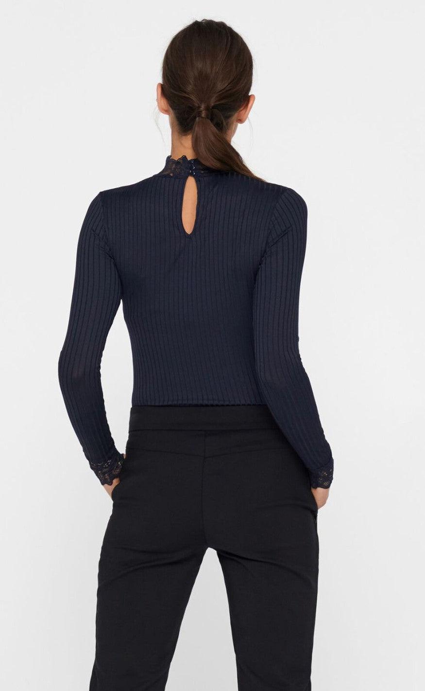YAS Bluse - Blace Highneck - Night Sky