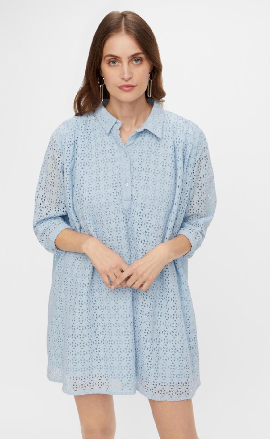 YAS Bluse - Dorisa Long - Cashmere Blue