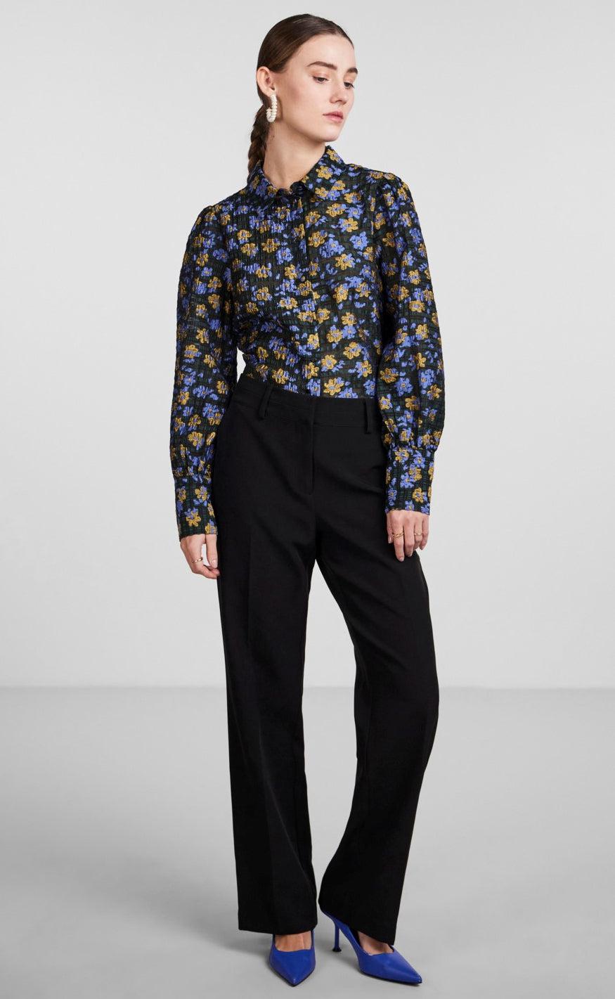 YAS Bukser - Bluris MW flared - Black