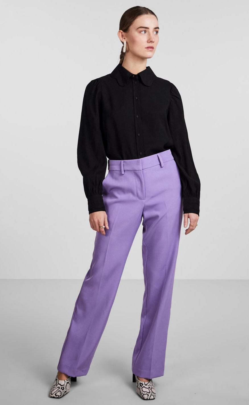 YAS Bukser - Bluris MW flared - Bougainvillea
