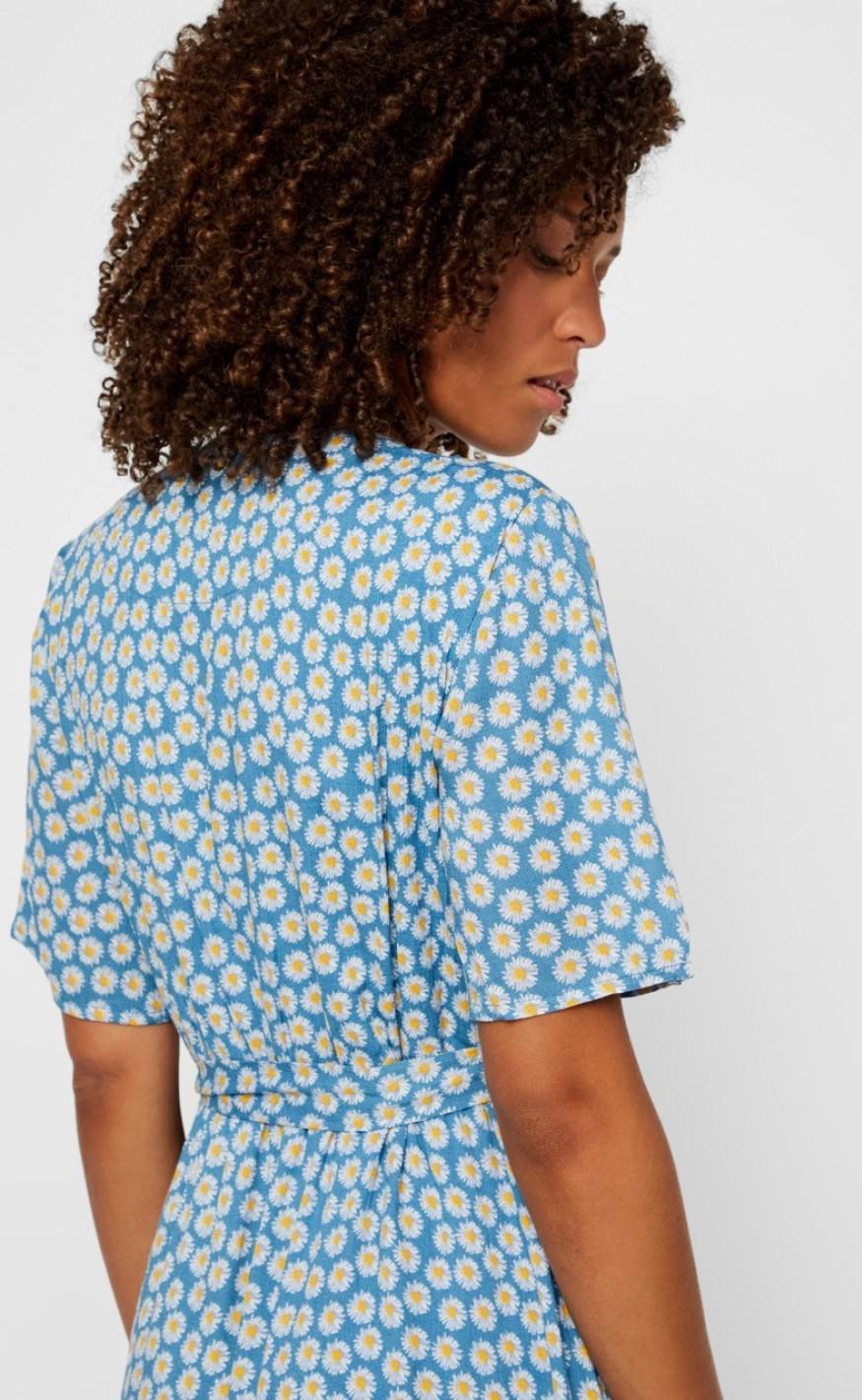 YAS DAISY LONG DRESS BLUE HEAVEN