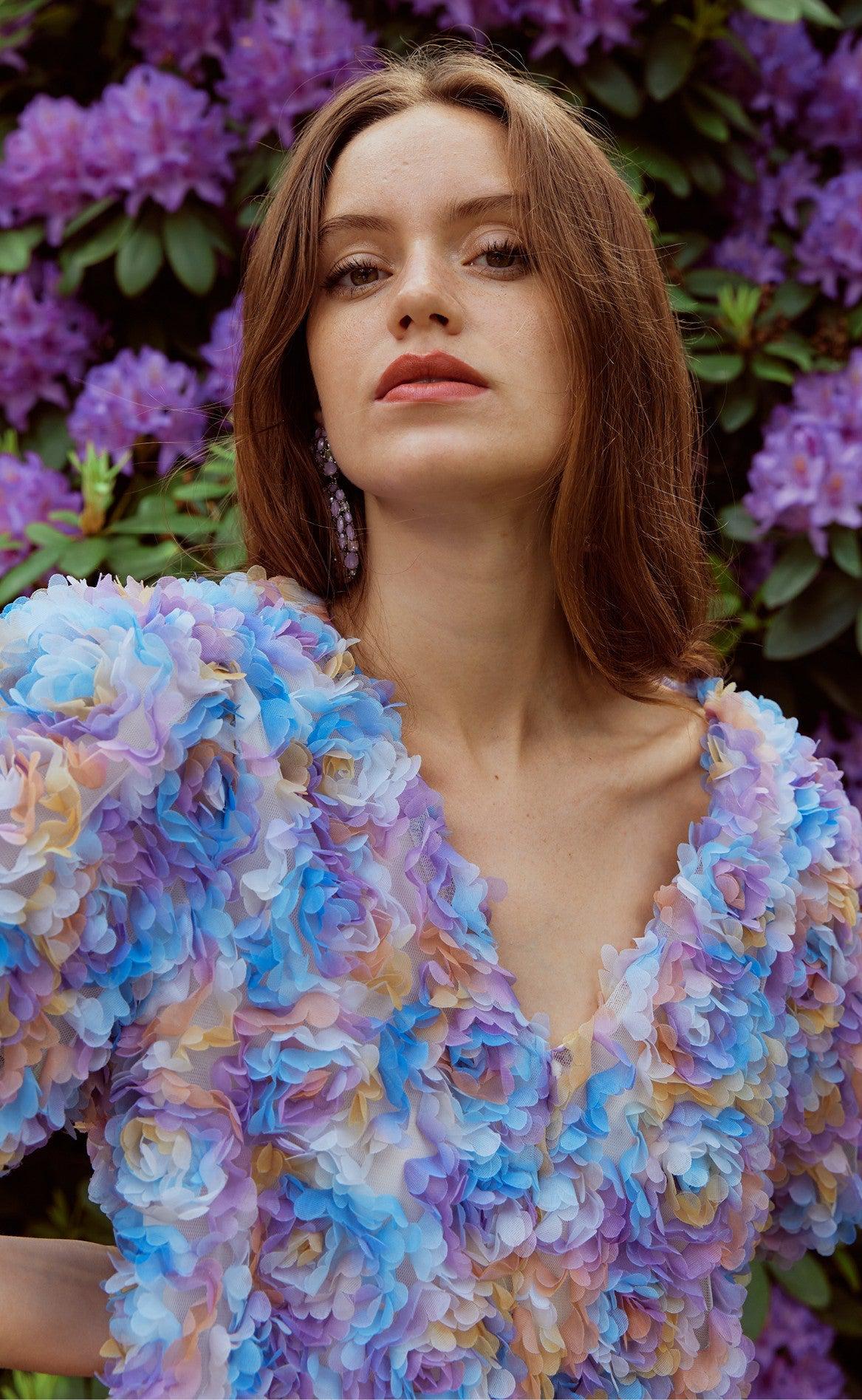 YAS Kjole - Flowerly - Arctic Ice