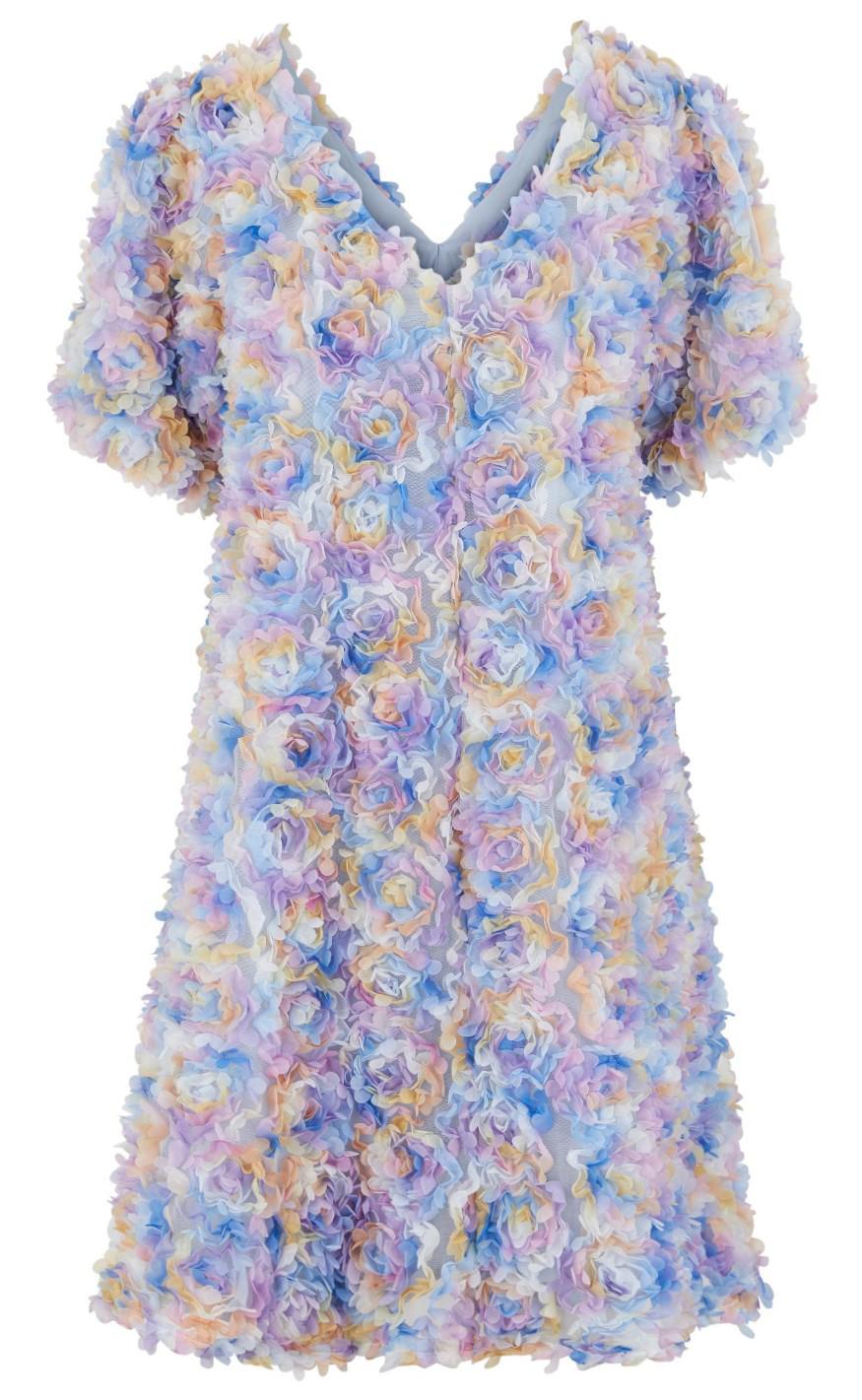 YAS Kjole - Flowerly - Arctic Ice