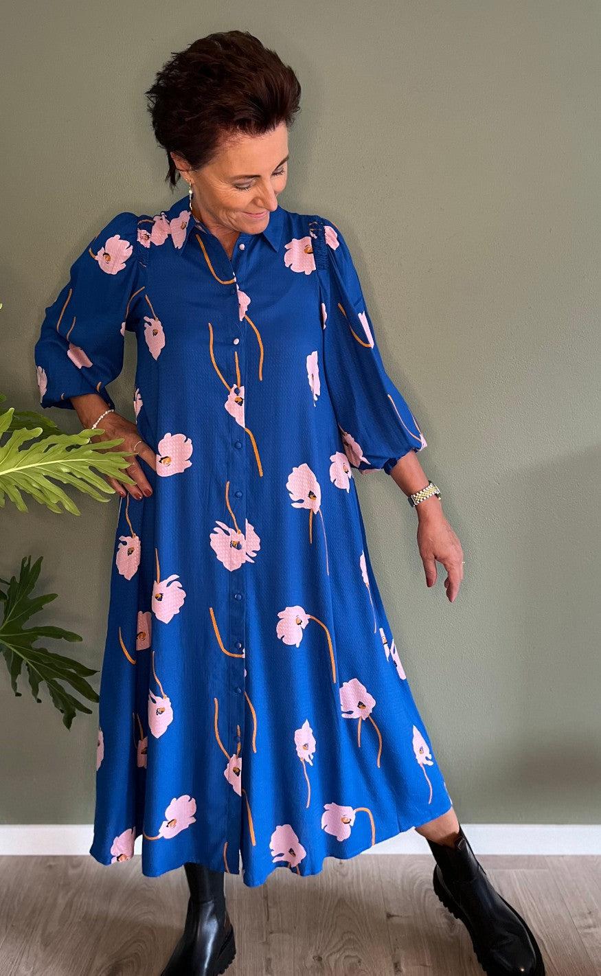 YAS Kjole - Orchido - Nautical Blue