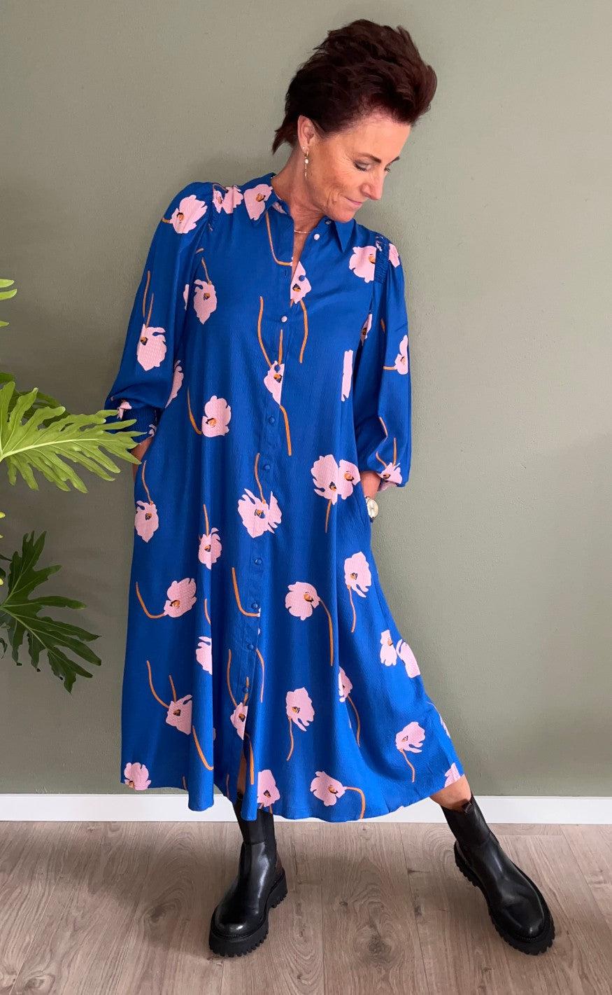 YAS Kjole - Orchido - Nautical Blue