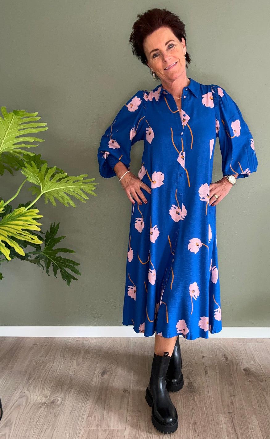 YAS Kjole - Orchido - Nautical Blue