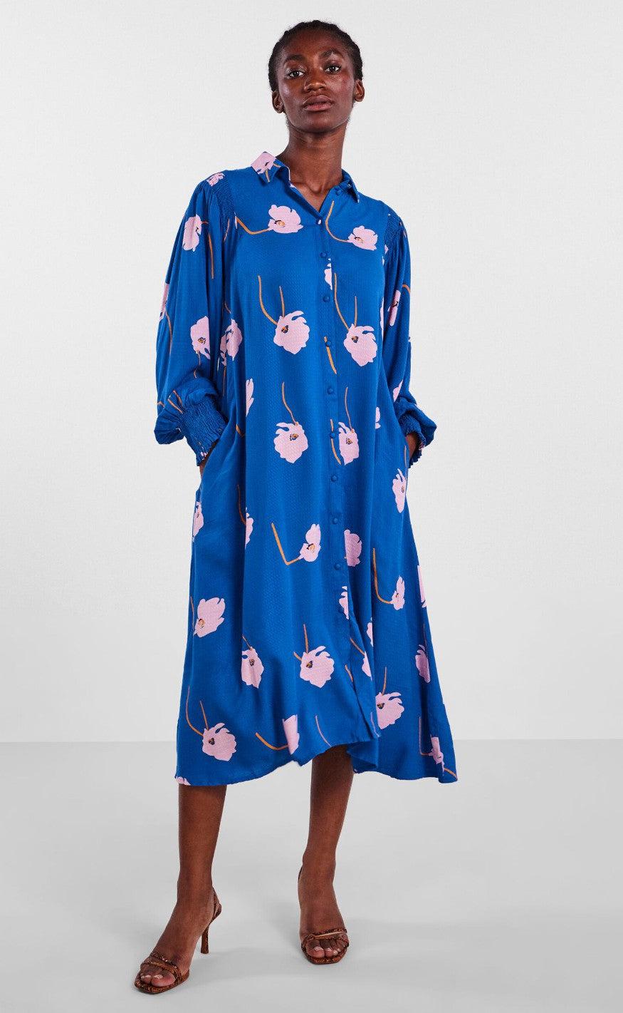 YAS Kjole - Orchido - Nautical Blue