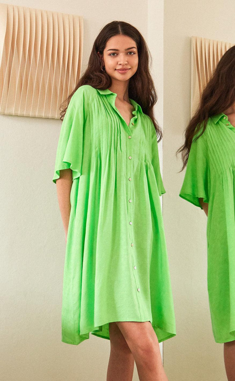 YAS Skjortekjole - Fira - Summer Green