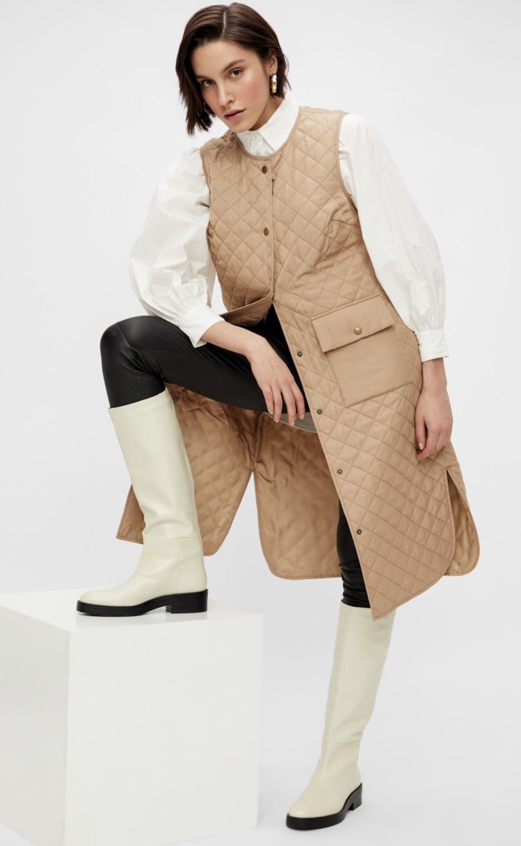 YAS Vest - Cheana Long - Tan